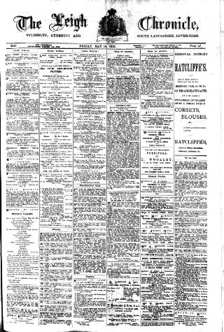 cover page of Leigh Chronicle and Weekly District Advertiser published on May 10, 1912