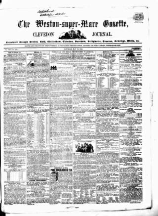 cover page of Weston-super-Mare Gazette, and General Advertiser published on May 10, 1856