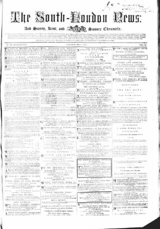 cover page of South-London News published on May 9, 1857