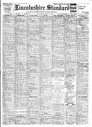 cover page of Lincolnshire Standard and Boston Guardian published on May 10, 1941