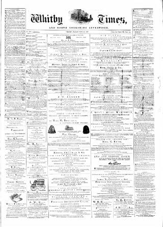 cover page of Whitby Times, and North Yorkshire Advertiser published on May 25, 1877