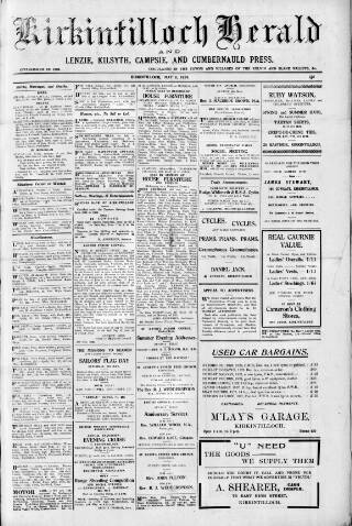 cover page of Kirkintilloch Herald published on May 9, 1928