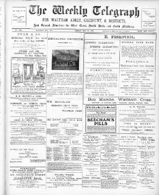 cover page of Waltham Abbey and Cheshunt Weekly Telegraph published on May 10, 1907