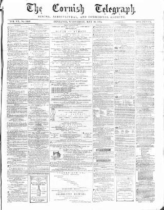 cover page of The Cornish Telegraph published on May 10, 1871