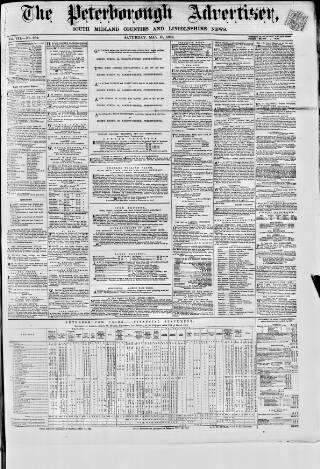 cover page of Peterborough Advertiser published on May 10, 1862
