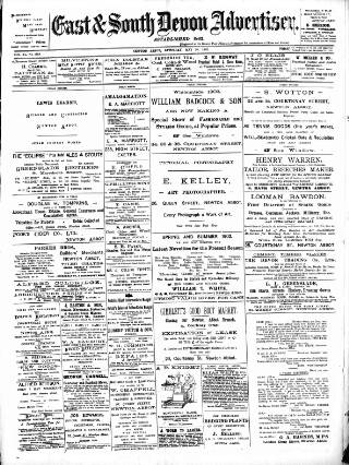 cover page of East & South Devon Advertiser. published on May 10, 1902