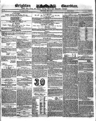 cover page of Brighton Guardian published on May 9, 1832