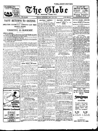 cover page of Globe published on May 10, 1918