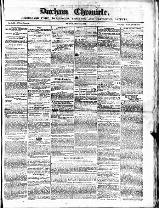 cover page of Durham Chronicle published on May 10, 1850