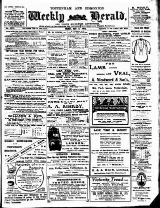 cover page of Tottenham and Edmonton Weekly Herald published on May 9, 1913