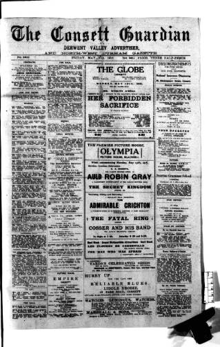 cover page of Consett Guardian published on May 10, 1918