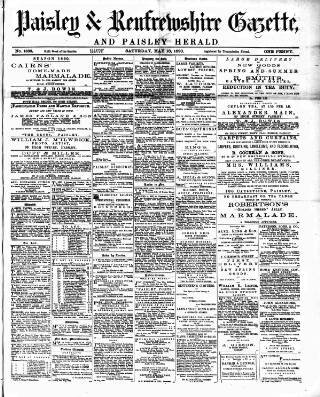 cover page of Paisley & Renfrewshire Gazette published on May 10, 1890