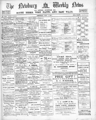 cover page of Newbury Weekly News and General Advertiser published on May 9, 1907