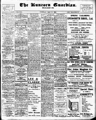 cover page of Runcorn Guardian published on May 9, 1916