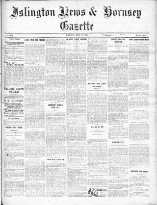 cover page of Islington News and Hornsey Gazette published on May 10, 1918
