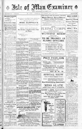 cover page of Isle of Man Examiner published on May 12, 1917