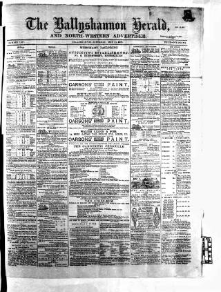 cover page of Ballyshannon Herald published on May 10, 1873