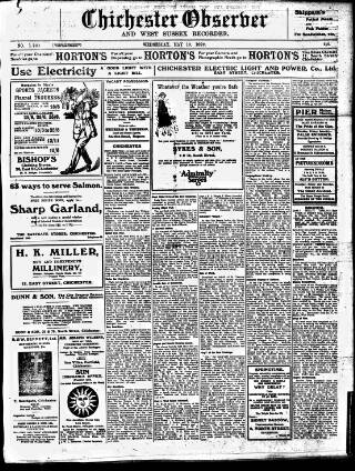 cover page of Chichester Observer published on May 10, 1922