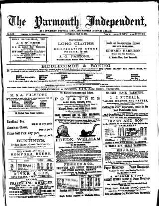 cover page of Yarmouth Independent published on May 10, 1879