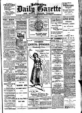 cover page of Islington Gazette published on May 9, 1911