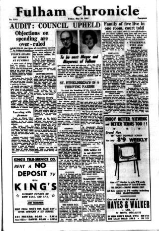 cover page of Fulham Chronicle published on May 10, 1963