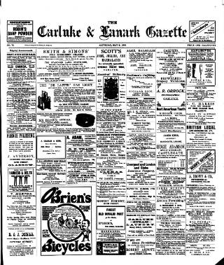 cover page of Carluke and Lanark Gazette published on May 9, 1908