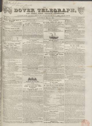 cover page of Dover Telegraph and Cinque Ports General Advertiser published on May 10, 1834