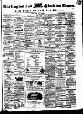 cover page of Darlington & Stockton Times, Ripon & Richmond Chronicle published on May 10, 1856