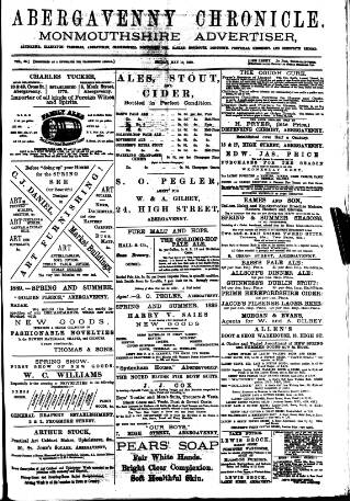 cover page of Abergavenny Chronicle published on May 10, 1889