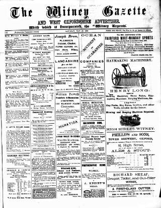 cover page of Witney Gazette and West Oxfordshire Advertiser published on May 10, 1890