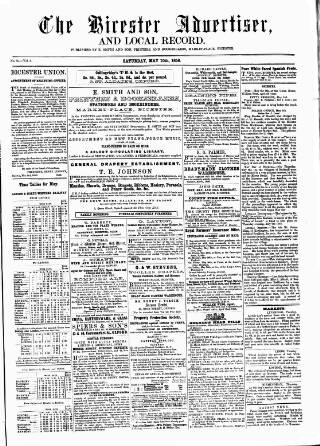 cover page of Bicester Advertiser published on May 10, 1856