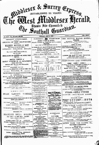 cover page of Middlesex & Surrey Express published on May 9, 1904