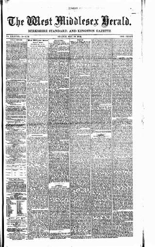 cover page of West Middlesex Herald published on May 10, 1893