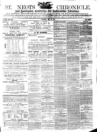 cover page of St. Neots Chronicle and Advertiser published on May 10, 1884