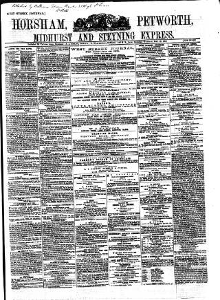 cover page of Horsham, Petworth, Midhurst and Steyning Express published on May 10, 1864