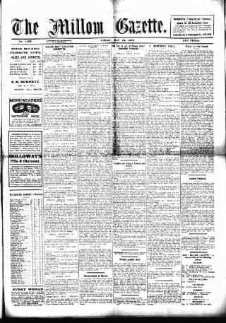 cover page of Millom Gazette published on May 10, 1912