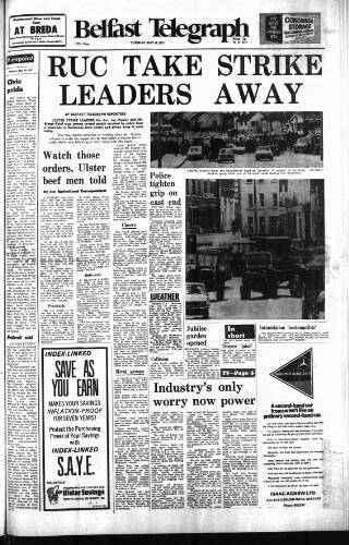 cover page of Belfast Telegraph published on May 10, 1977