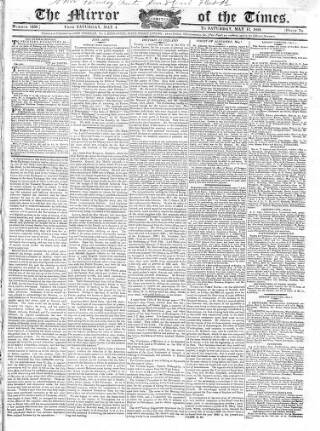 cover page of Mirror of the Times published on May 11, 1822