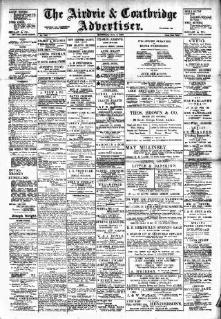 cover page of Airdrie & Coatbridge Advertiser published on May 9, 1908