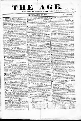 cover page of Age (London) published on May 10, 1840