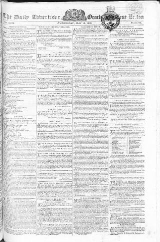 cover page of Oracle and the Daily Advertiser published on May 10, 1809