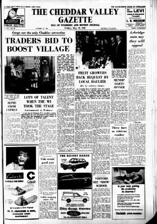 cover page of Cheddar Valley Gazette published on May 10, 1968