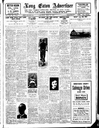 cover page of Long Eaton Advertiser published on May 9, 1942