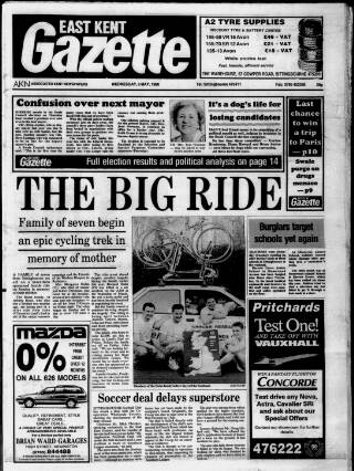 cover page of East Kent Gazette published on May 9, 1990