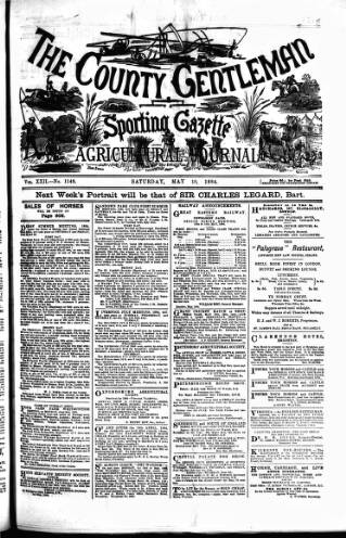 cover page of Sporting Gazette published on May 10, 1884