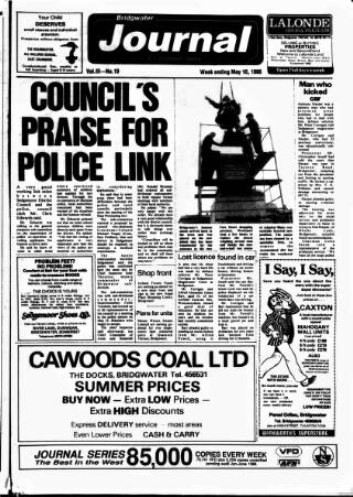 cover page of Bridgwater Journal published on May 10, 1986