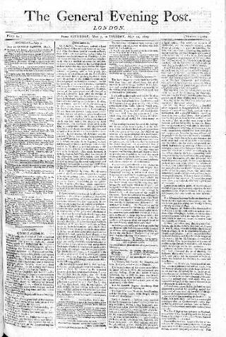 cover page of General Evening Post published on May 10, 1803