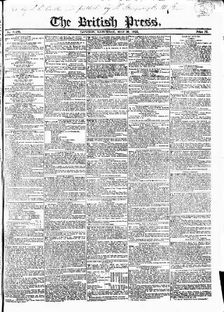 cover page of British Press published on May 10, 1823