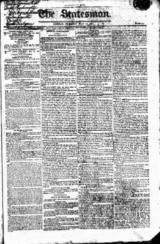 cover page of Statesman (London) published on May 10, 1814