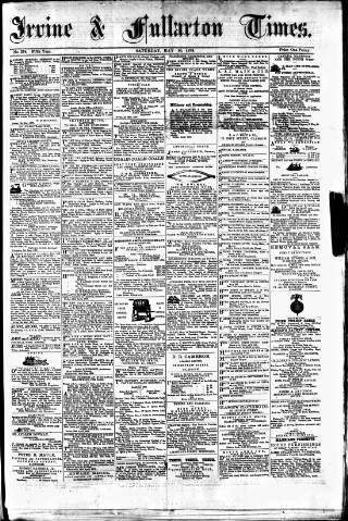 cover page of Irvine Times published on May 10, 1879